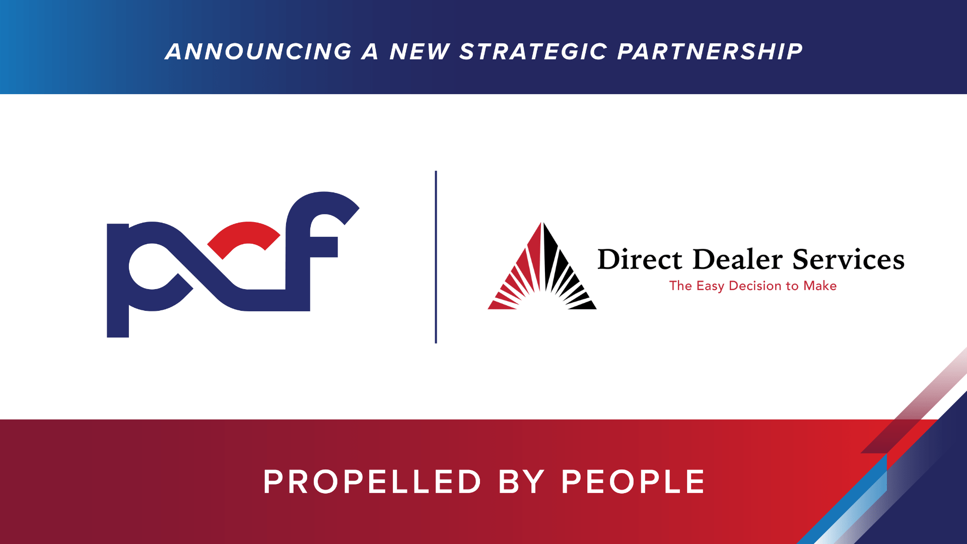 Direct Dealer Services Joins PCF, Expanding F&I Products Offering for